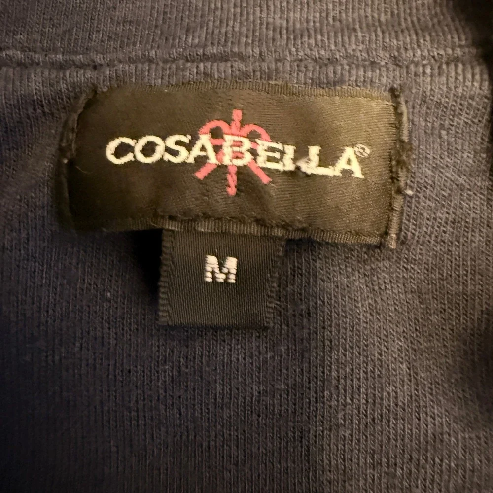 Cosabella Bella Pima Cotton Modal Pajama Set Womens M Navy Long Sleeve Shorts